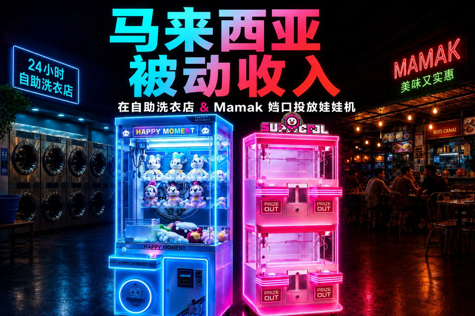 马来西亚 24 小时自助洗衣店与 Mamak 档娃娃机被动收入模式