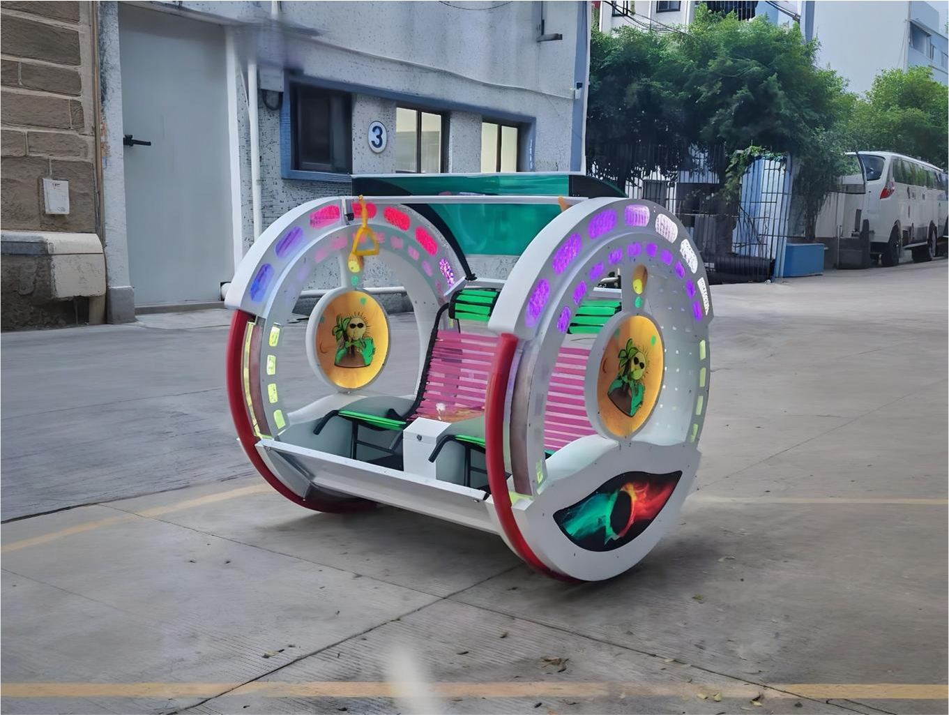 2-Wheel LED Gyro Car | Dual-Seat Electric Park Ride factory product view 4