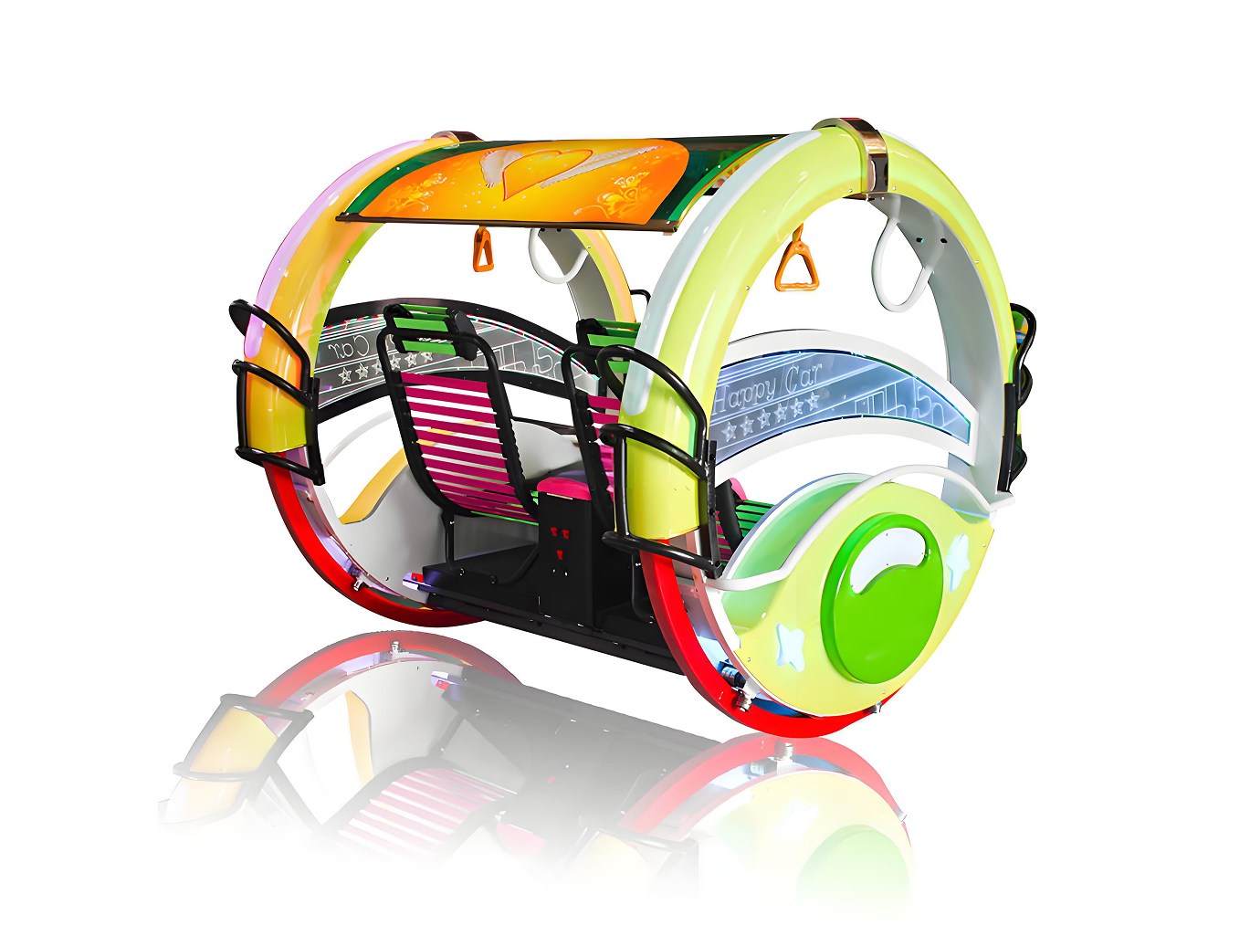 Happy Car 360° Rotating Swing Ride | Two-Seat Parent-Child Amusement Ride factory product view 3