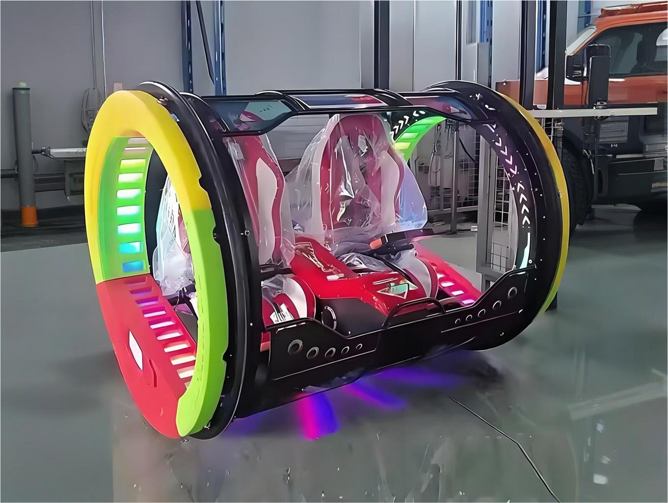 Happy Roller 360° Amusement Ride | Two-Seat LED Gyro Car factory product view 5
