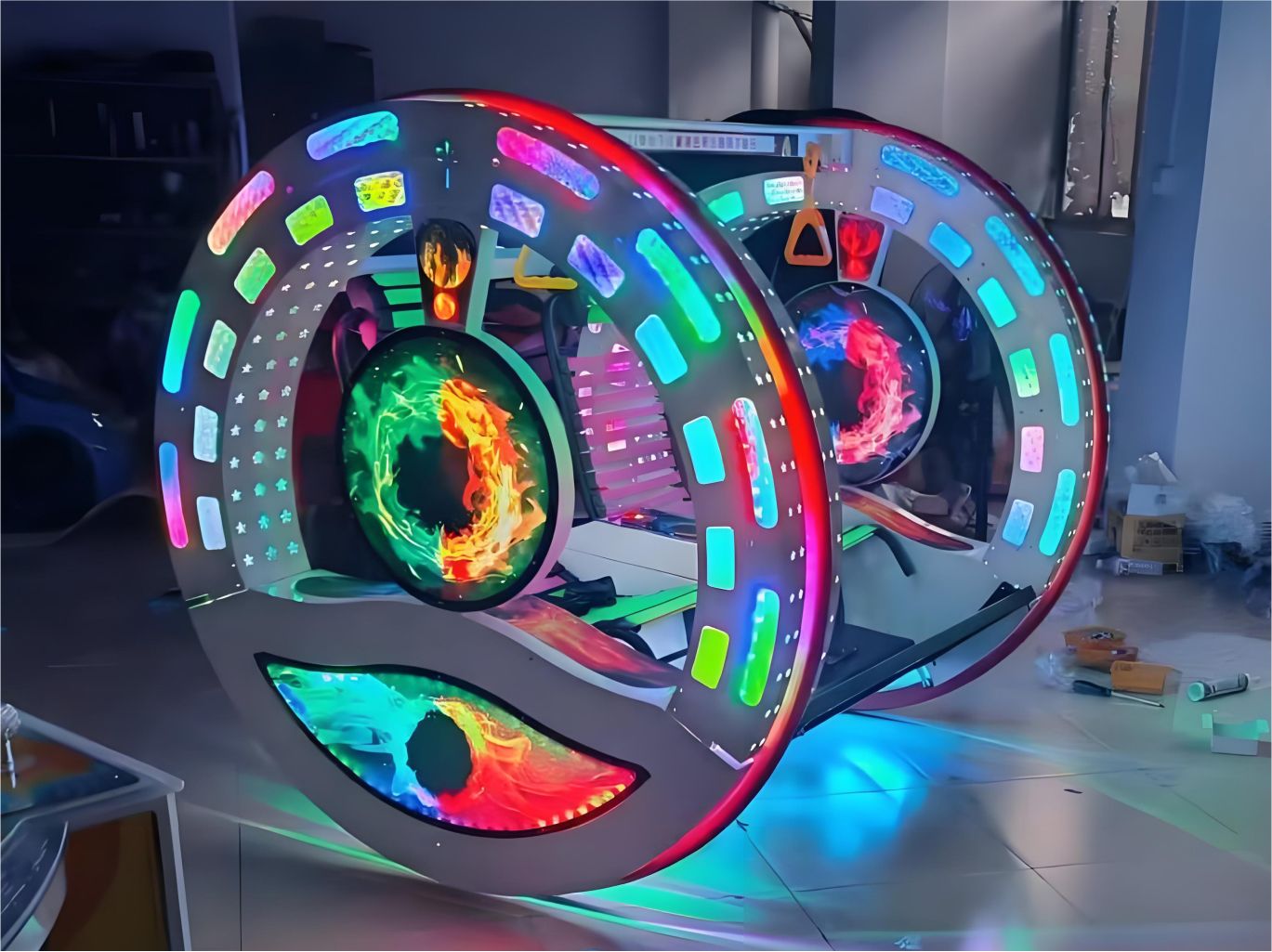 LED Electric Space Swing Ride (2-Seater) | Indoor Amusement Machine