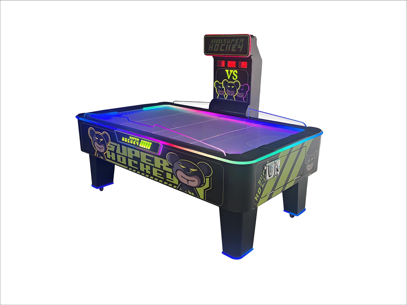 Interactive Coin-Operated Air Hockey Table | RGB LED & Digital Scoreboard factory product view 3