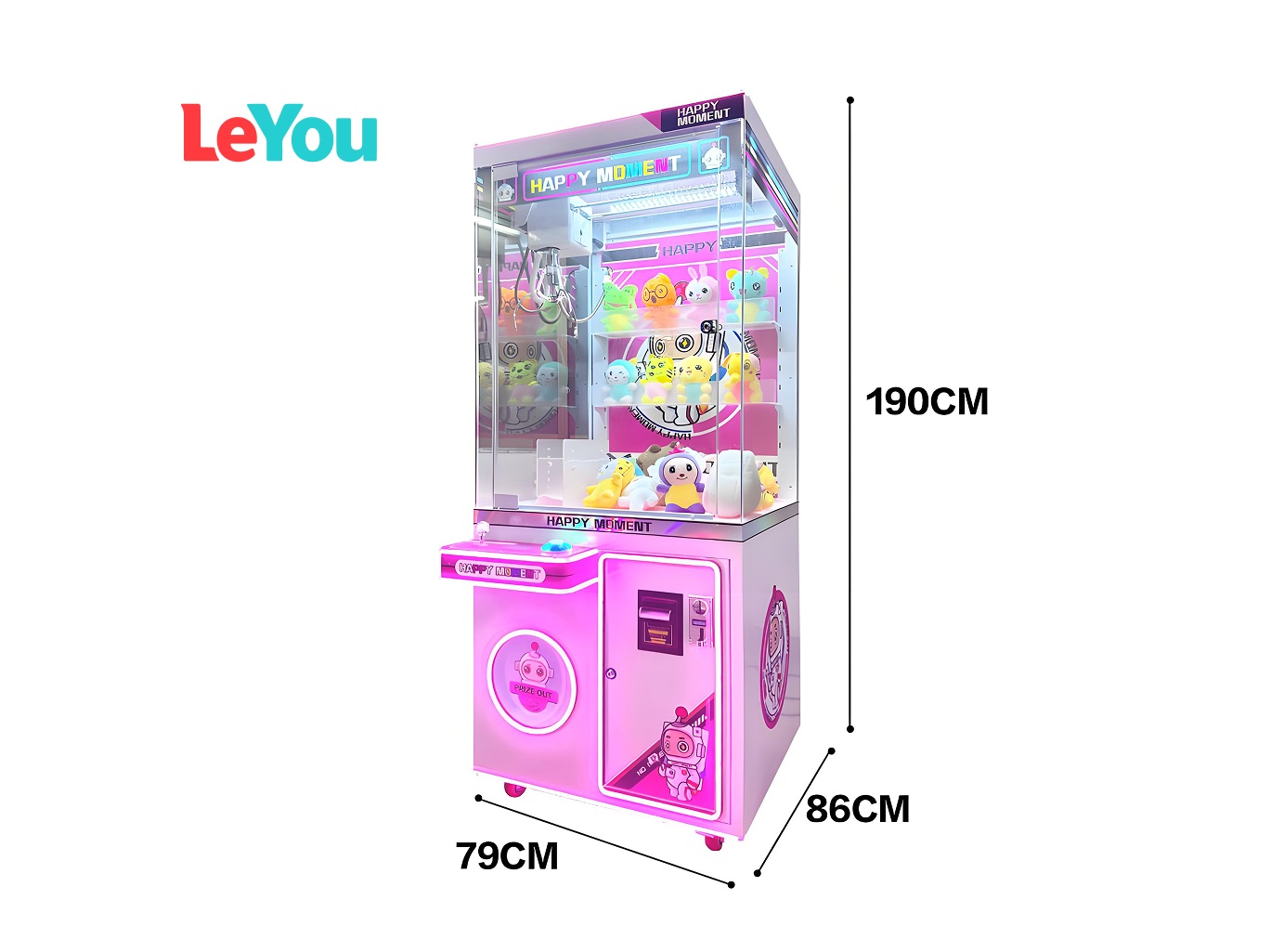 Happy Moment Claw Machine with Bill Acceptor | Coin-Operated Prize Game factory product view 3